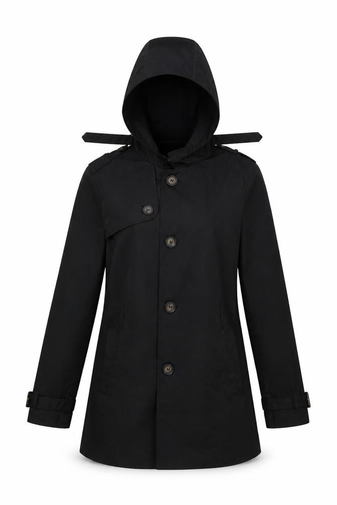 H&M Womens Black   Overcoat Coat Size S