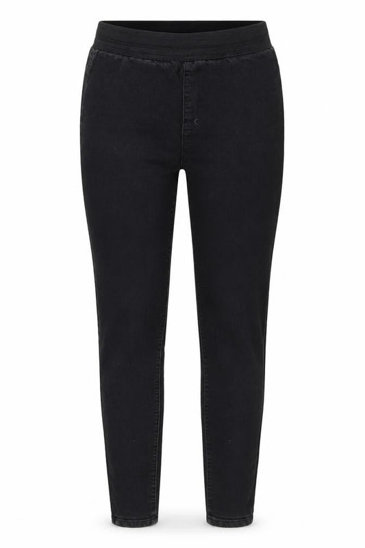 Front view of Papaya women’s black skinny jeans, size UK 12, 26-inch leg