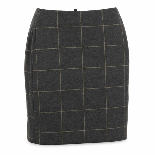 Front view of New Look women’s grey a-line skirt, size UK 8