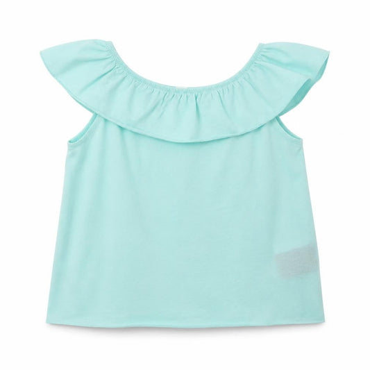 Front view of H&M girls’ blue basic t-shirt, size 2-3, years