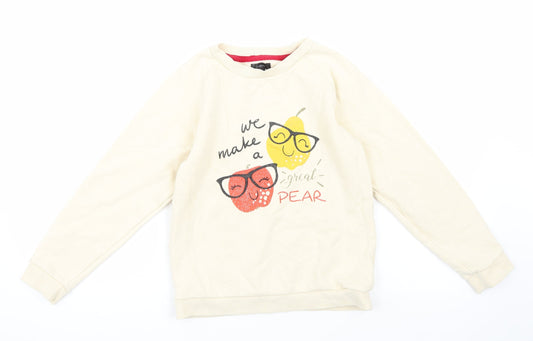 Picapino Girls Beige   Pullover Sweatshirt Size 10 Years