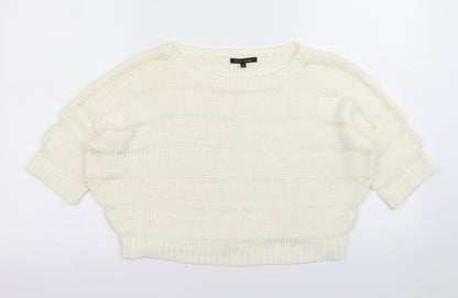 Additional front view of River Island women’s beige jumper, size UK 8