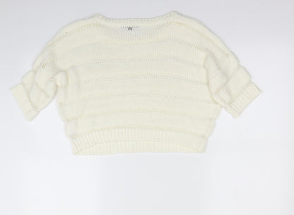 Back view of River Island women’s beige jumper, size UK 8