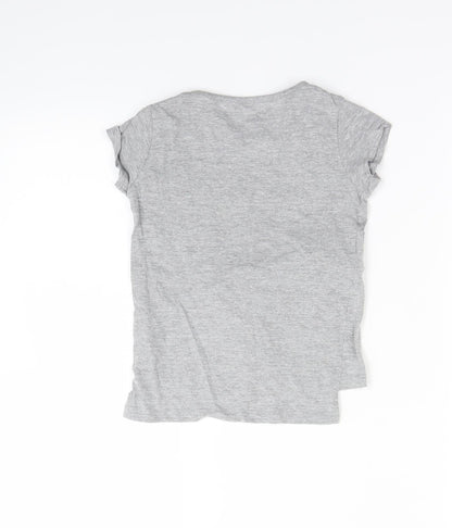 Back view of Pep&Co girls’ grey basic t-shirt, size 3, years