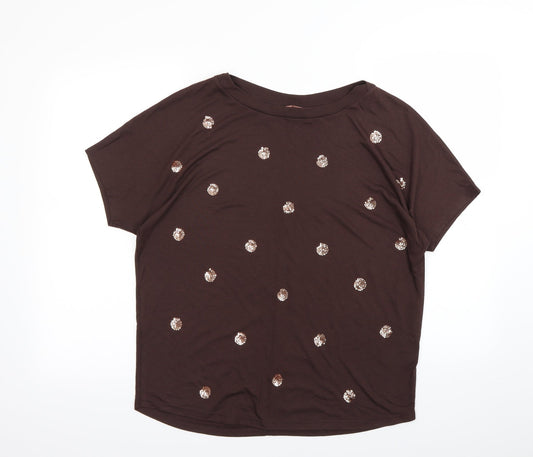 NEXT Womens Brown   Basic T-Shirt Size 10