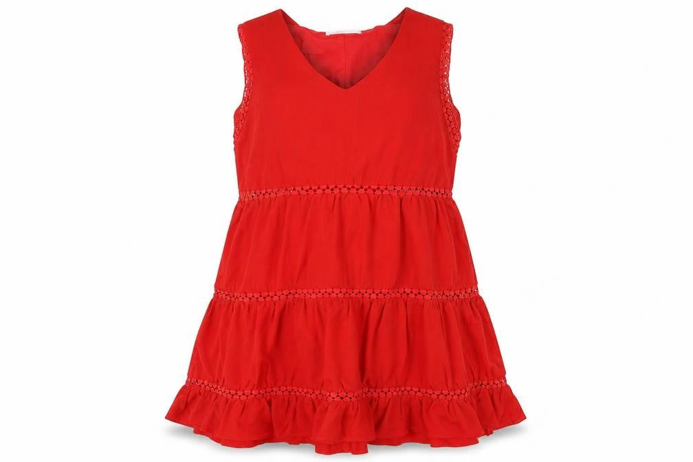 Lovie Womens Red  Chiffon Basic Blouse Size XL