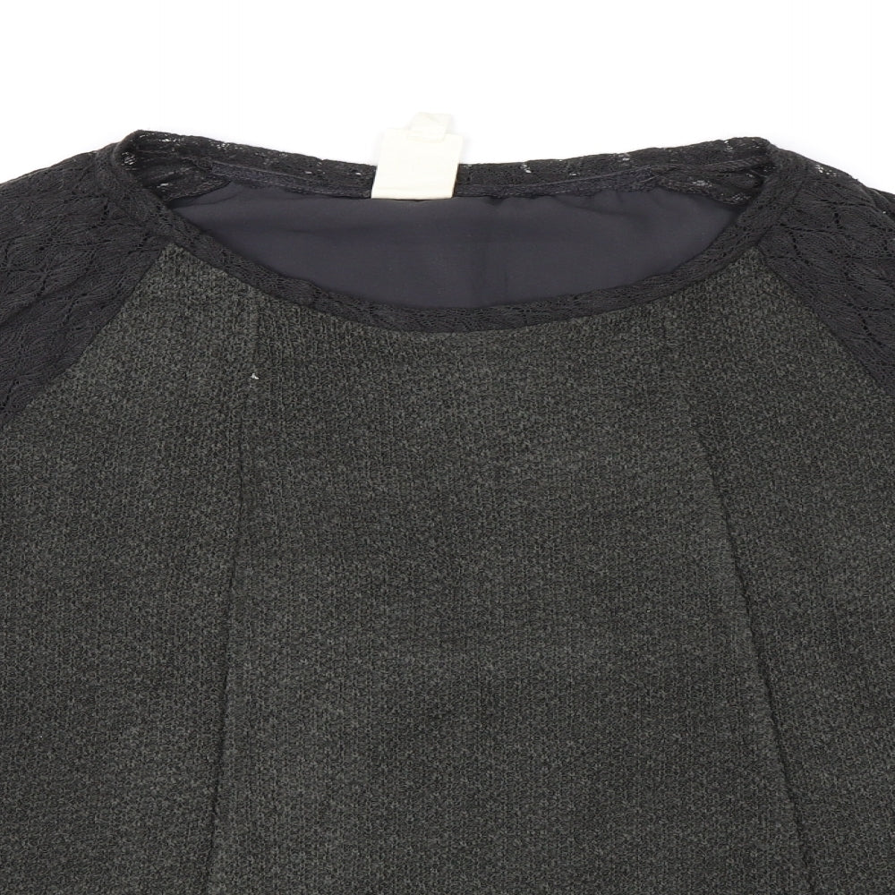 One September Womens Grey  Knit Pullover Jumper Size M