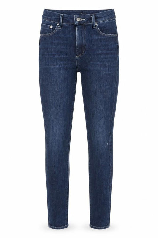 Front view of H&M women’s black skinny jeans, size UK 26, in, 32-inch leg