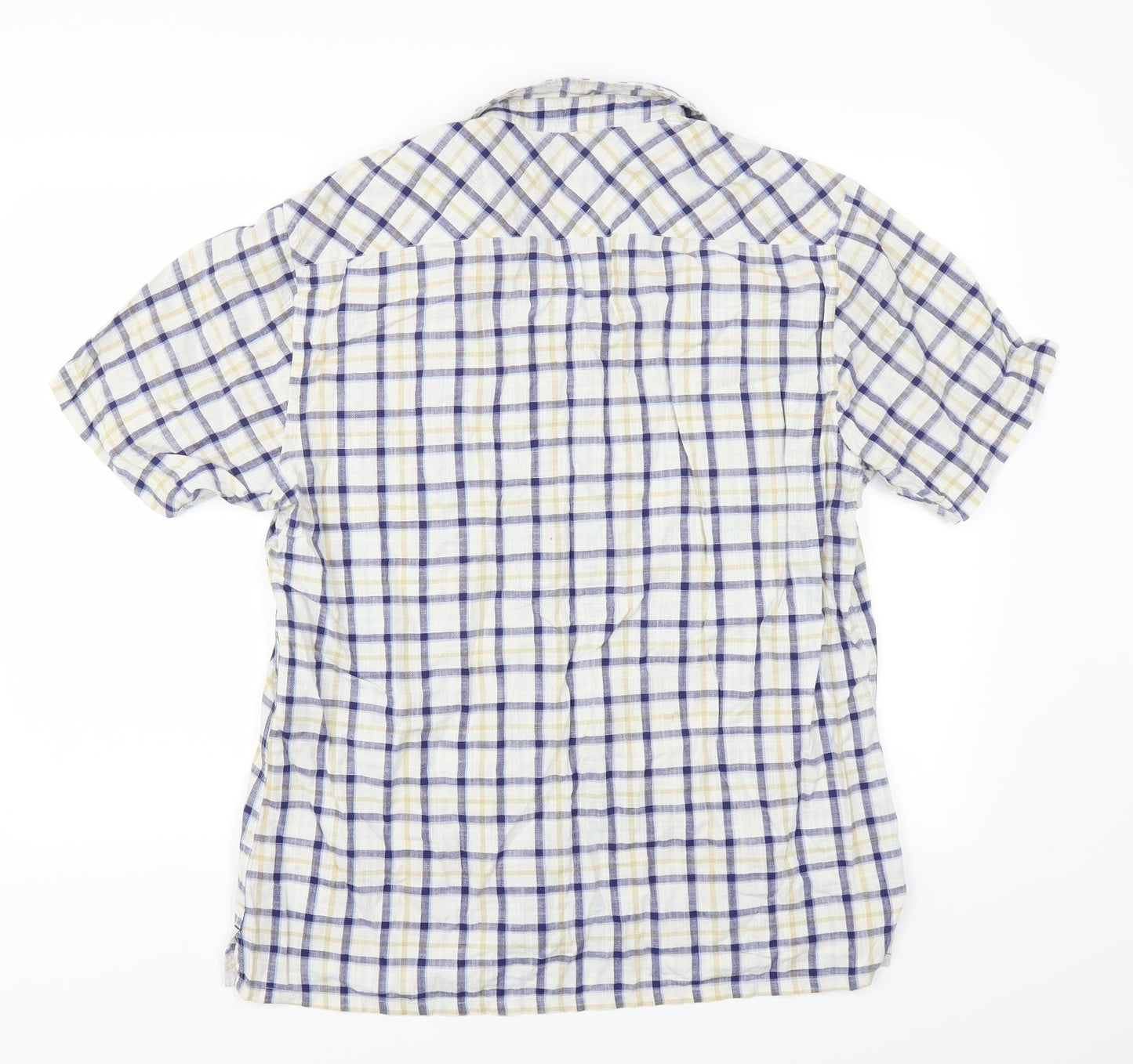 bare Mens Beige Plaid   Button-Up Size L
