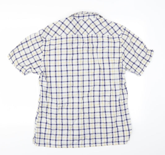 bare Mens Beige Plaid   Button-Up Size L