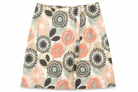 Preworn Womens Beige Floral  A-Line Skirt Size 32 in