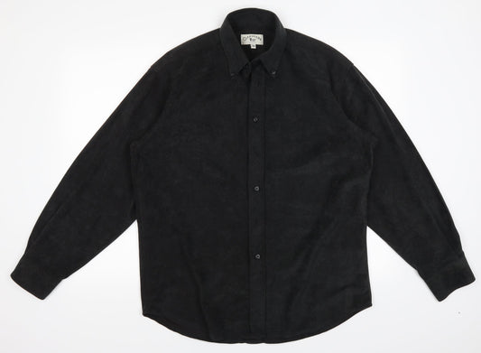 Oakman Mens Black    Button-Up Size M