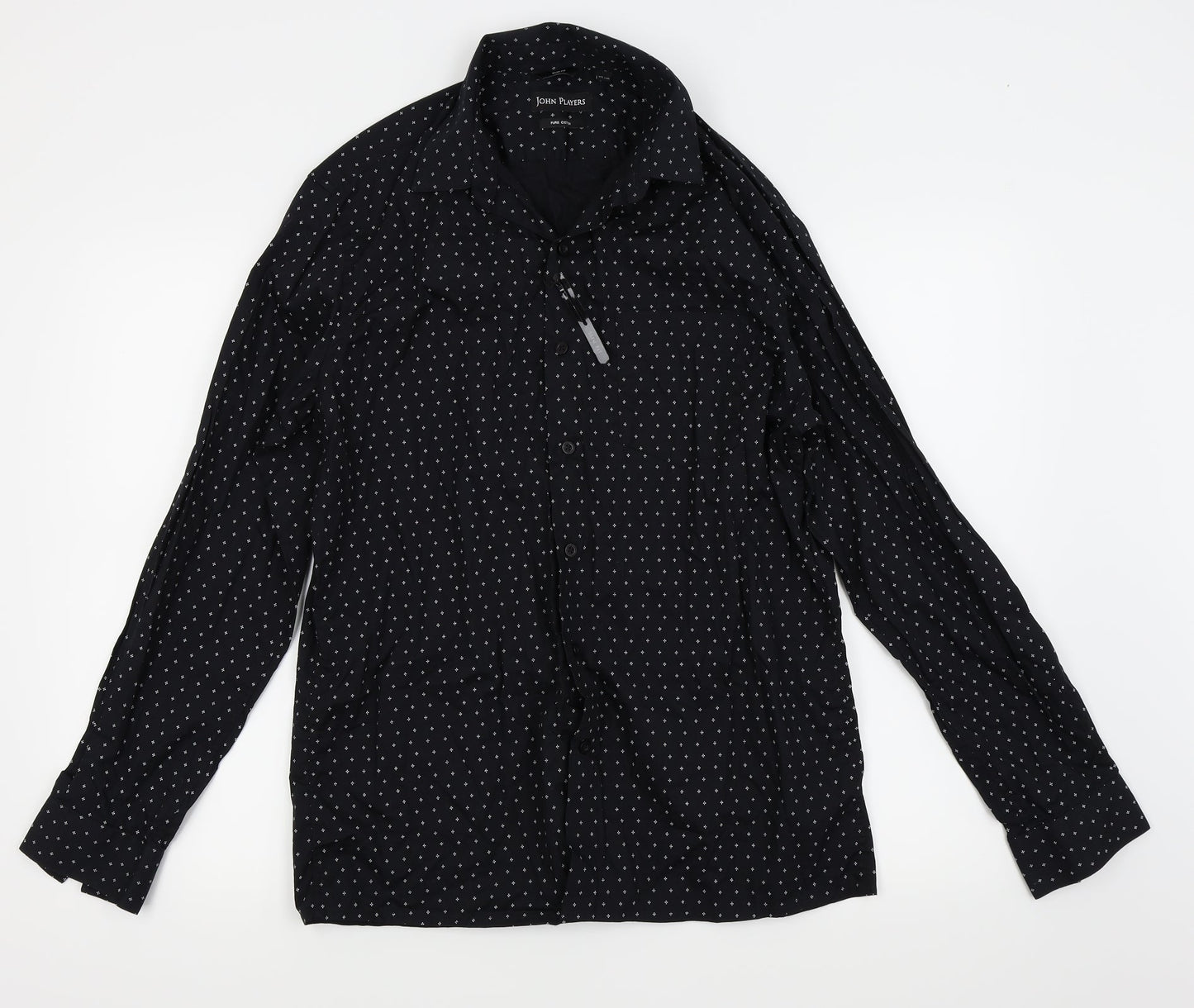 john players Mens Black    Dress Shirt Size 40