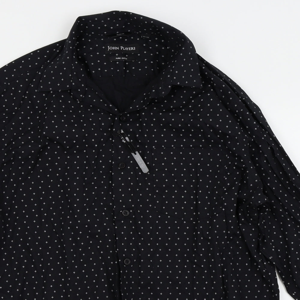 john players Mens Black    Dress Shirt Size 40