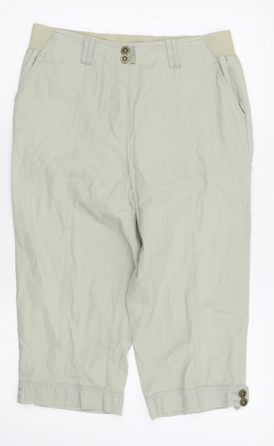 BM Womens White   Capri Trousers Size 12  - 3/4 leg