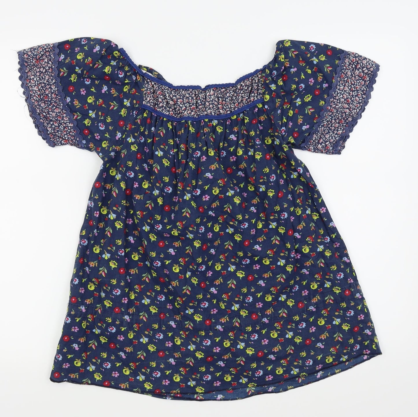 Topshop Womens Blue Floral  Basic T-Shirt Size 8