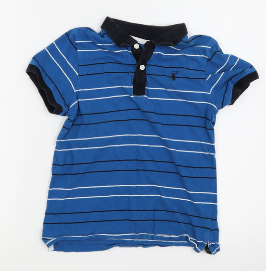 Blue Zoo Boys Blue Striped  Basic Polo Size 9-10 Years