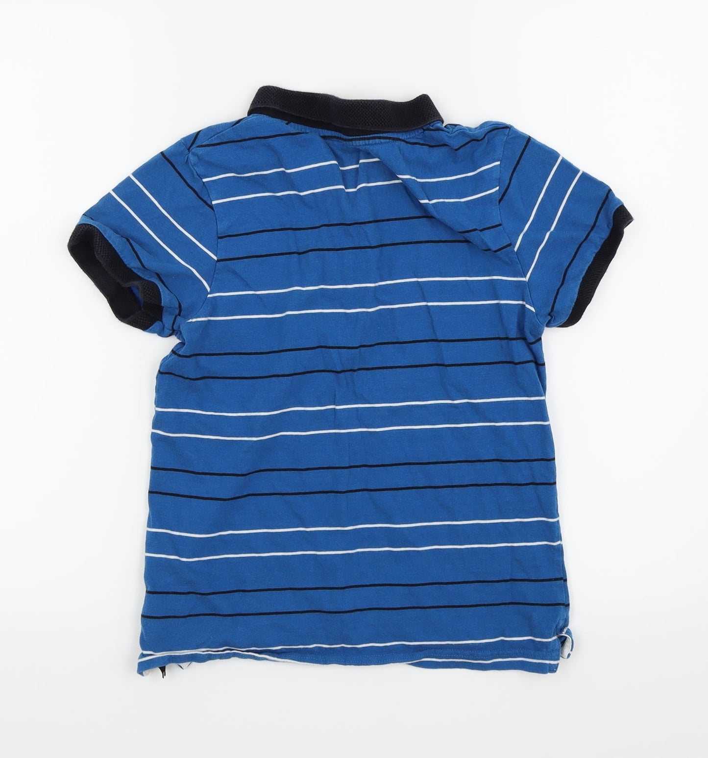 Blue Zoo Boys Blue Striped  Basic Polo Size 9-10 Years