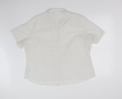 Back view of Marks & Spencer women’s white basic button-up, size L