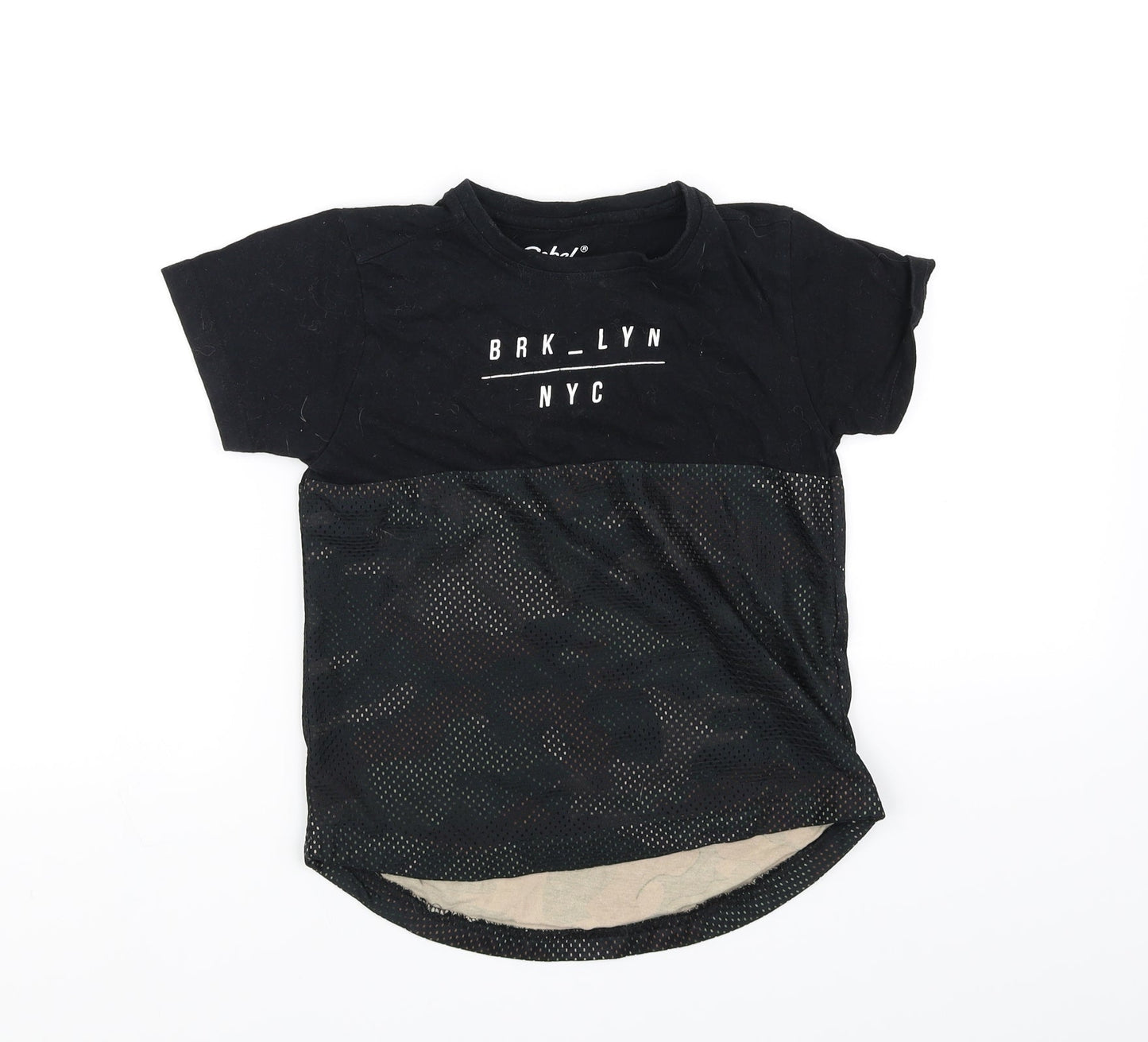 brk lyn Boys Black   Basic T-Shirt Size 6-7 Years