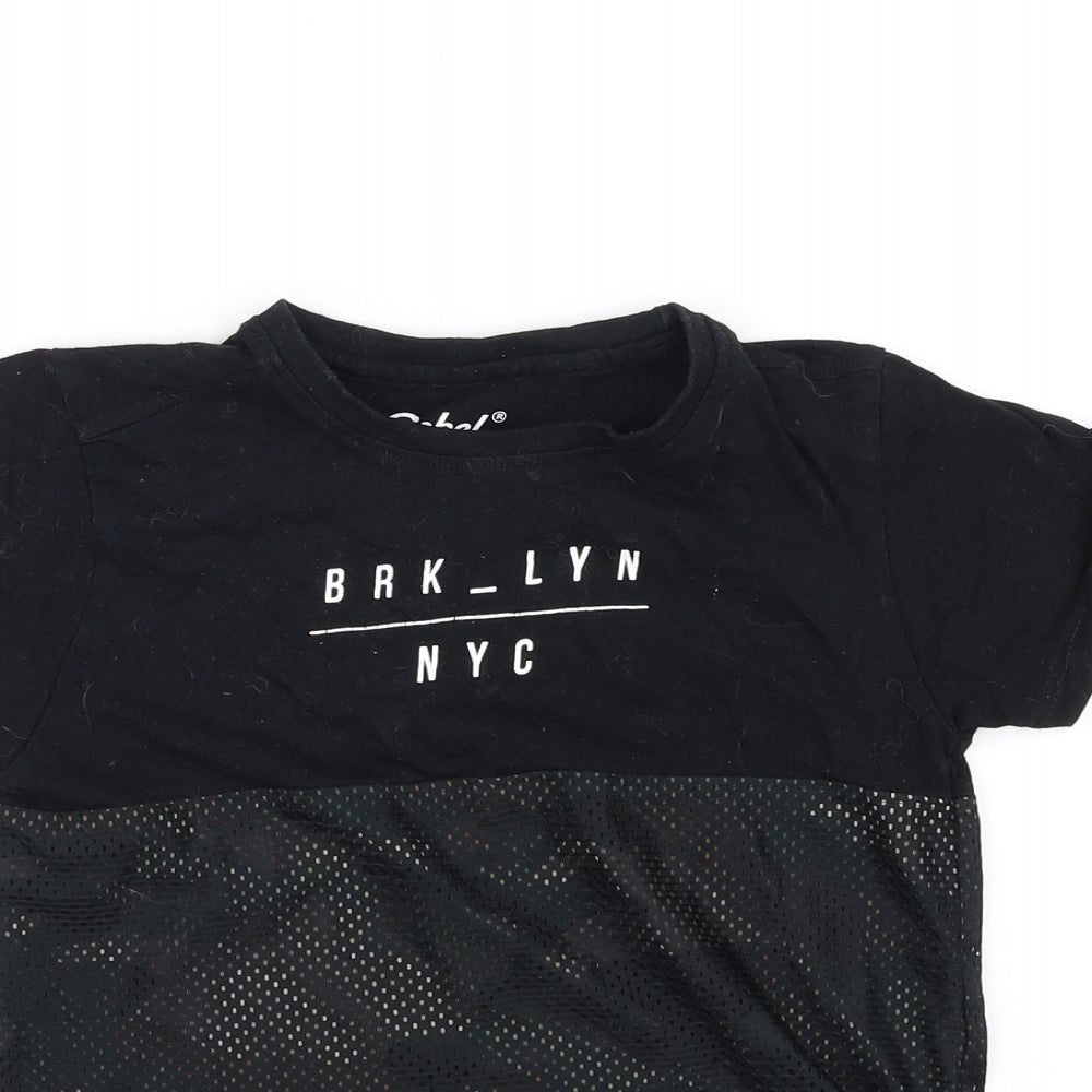 brk lyn Boys Black   Basic T-Shirt Size 6-7 Years