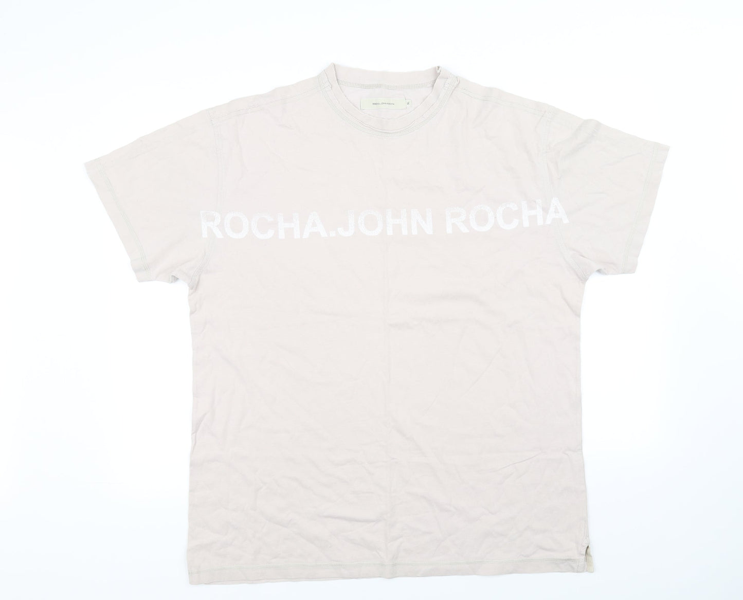 Rocha John Rocha Womens Beige   Basic T-Shirt Size XL