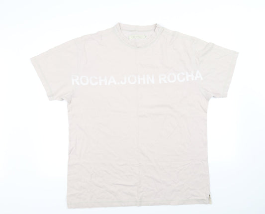 Rocha John Rocha Womens Beige   Basic T-Shirt Size XL