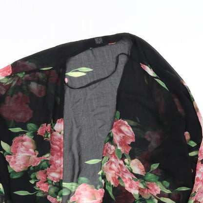 Close-up detail of river island women’s black cardigan jumper, size M