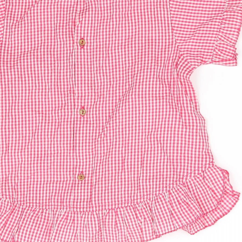 csrafted Girls Red Check  Basic Button-Up Size 5-6 Years