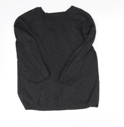 Back view of tezense women’s grey jumper, size L