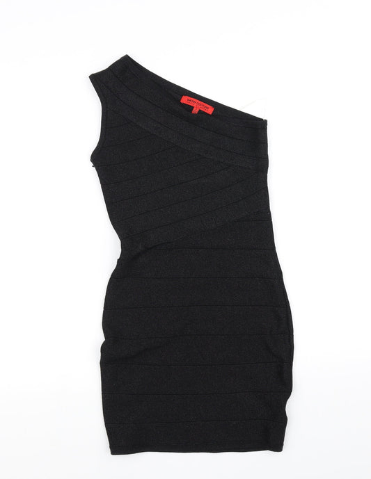 wow coulture Womens Black Houndstooth  Fit & Flare  Size S