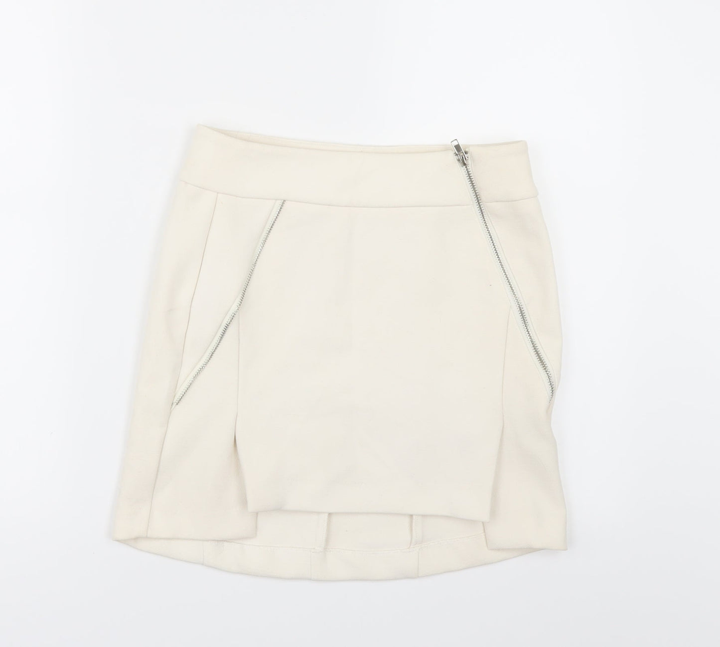 Preworn Womens Ivory   Mini Skirt Size 30 in