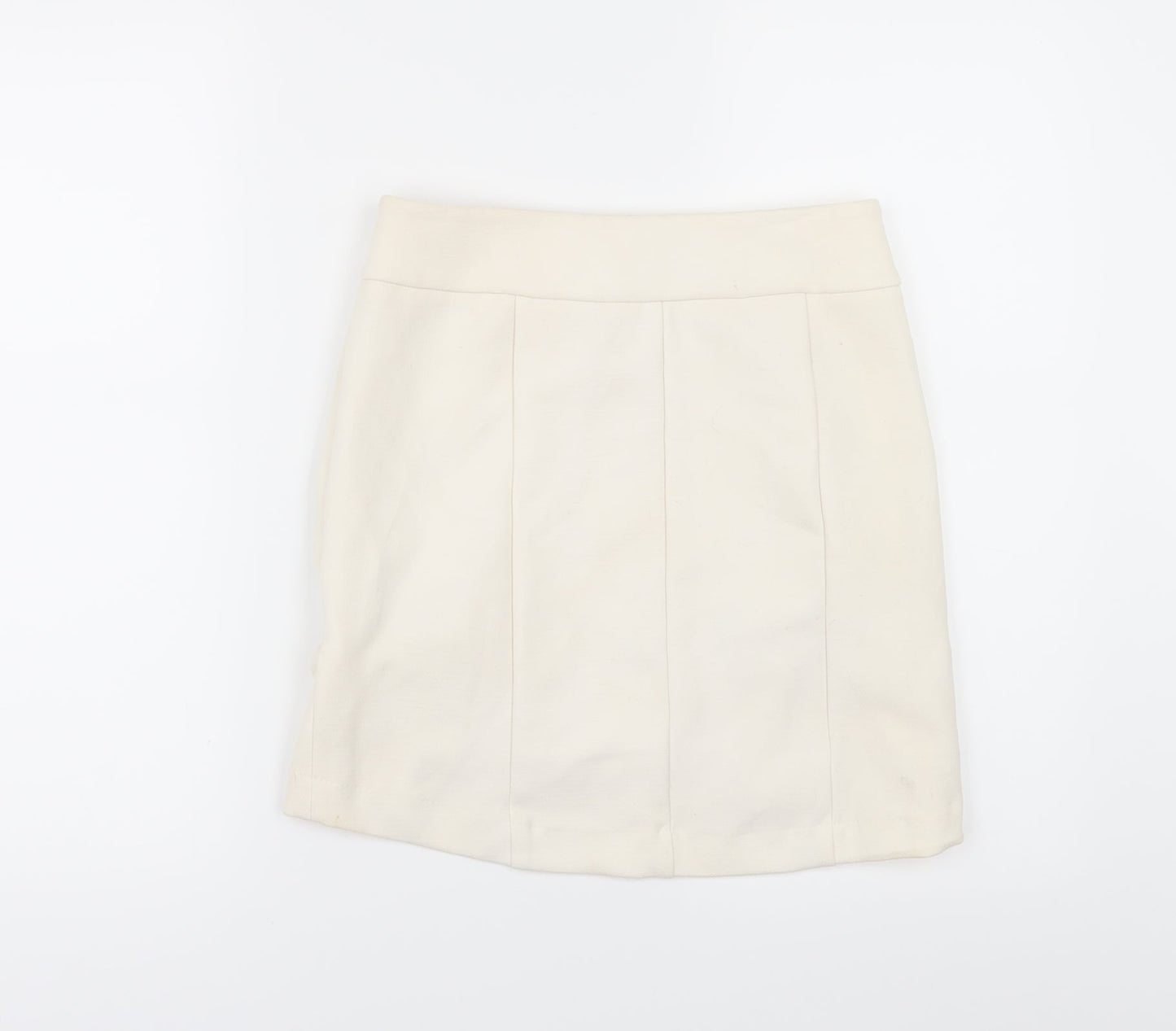 Preworn Womens Ivory   Mini Skirt Size 30 in