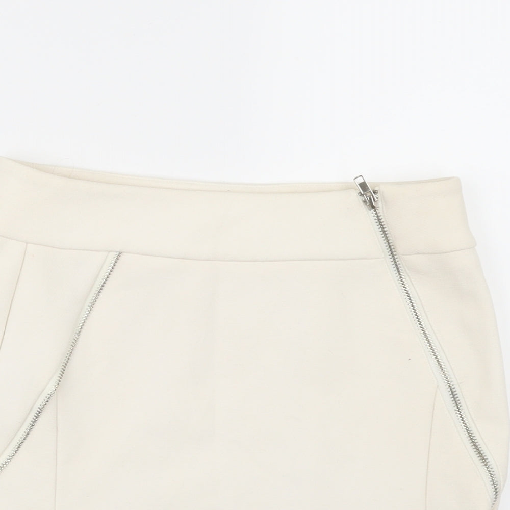 Preworn Womens Ivory   Mini Skirt Size 30 in