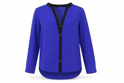 Front view of Primark women’s purple basic button-up, size UK 8