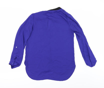 Back view of Primark women’s purple basic button-up, size UK 8