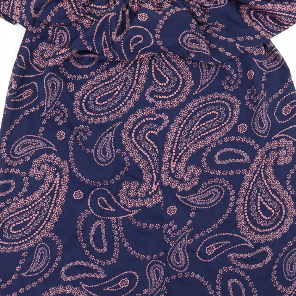 Primark Womens Blue Geometric  Tunic Blouse Size 10