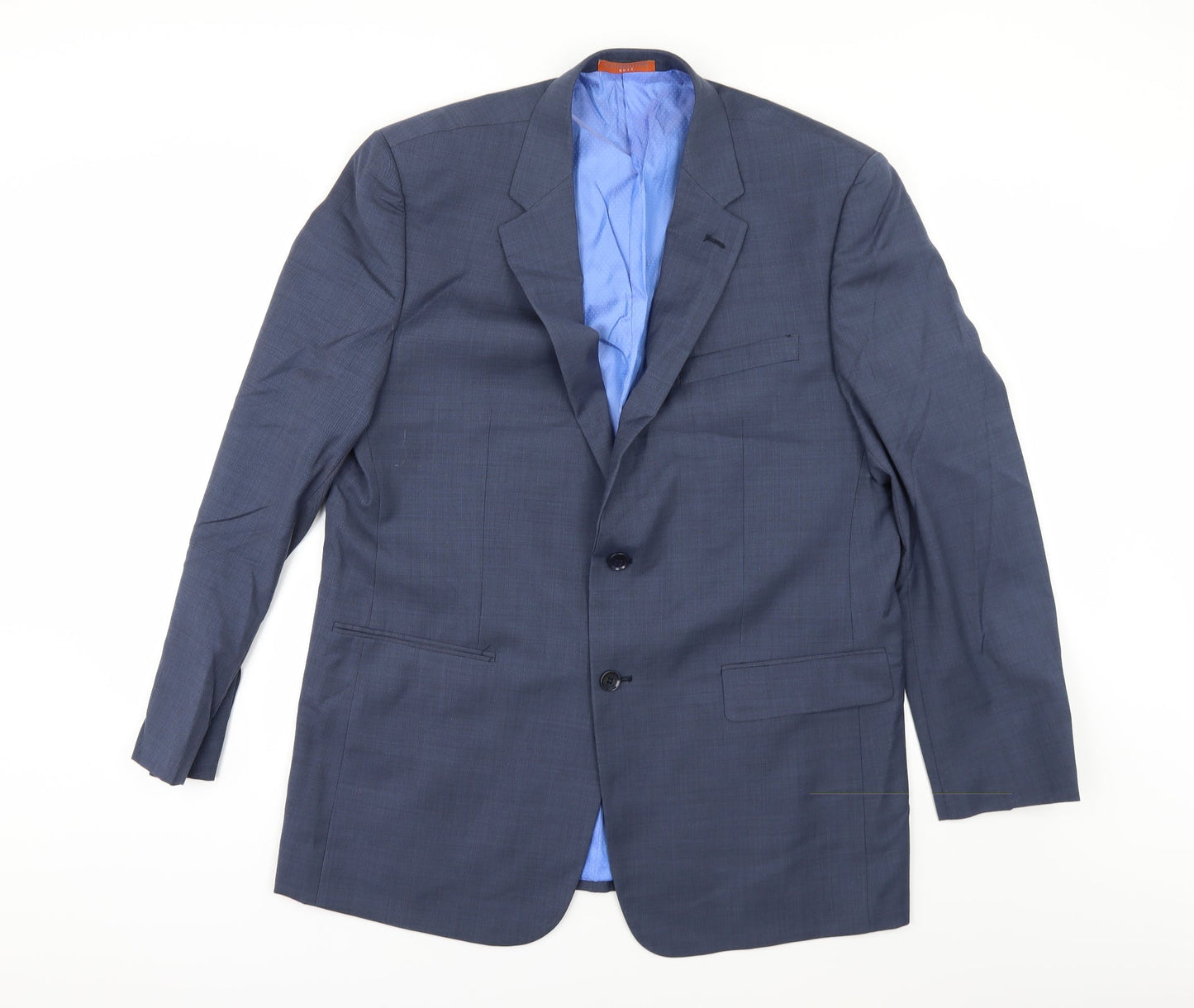 COMMUTER SUITS Mens Blue Herringbone  Jacket Suit Size 44