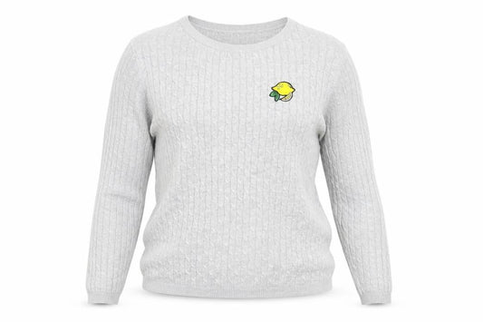 Front view of H&M women’s grey jumper, size M
