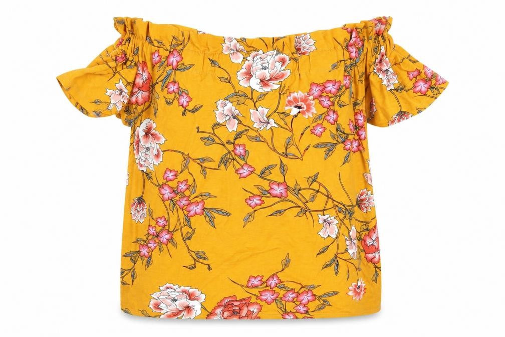 Primark Womens Yellow Floral  Basic Blouse Size 10