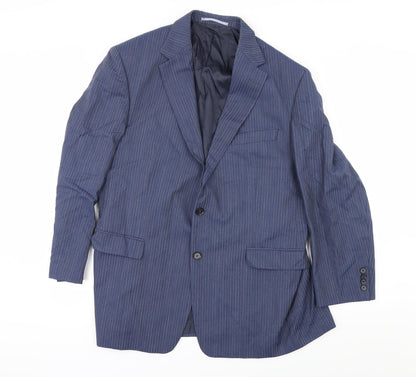 Front view of REDA men’s blue jacket suit jacket, size 42