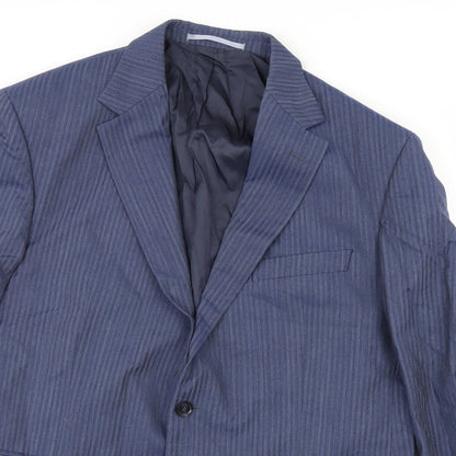 Close-up detail of REDA men’s blue jacket suit jacket, size 42