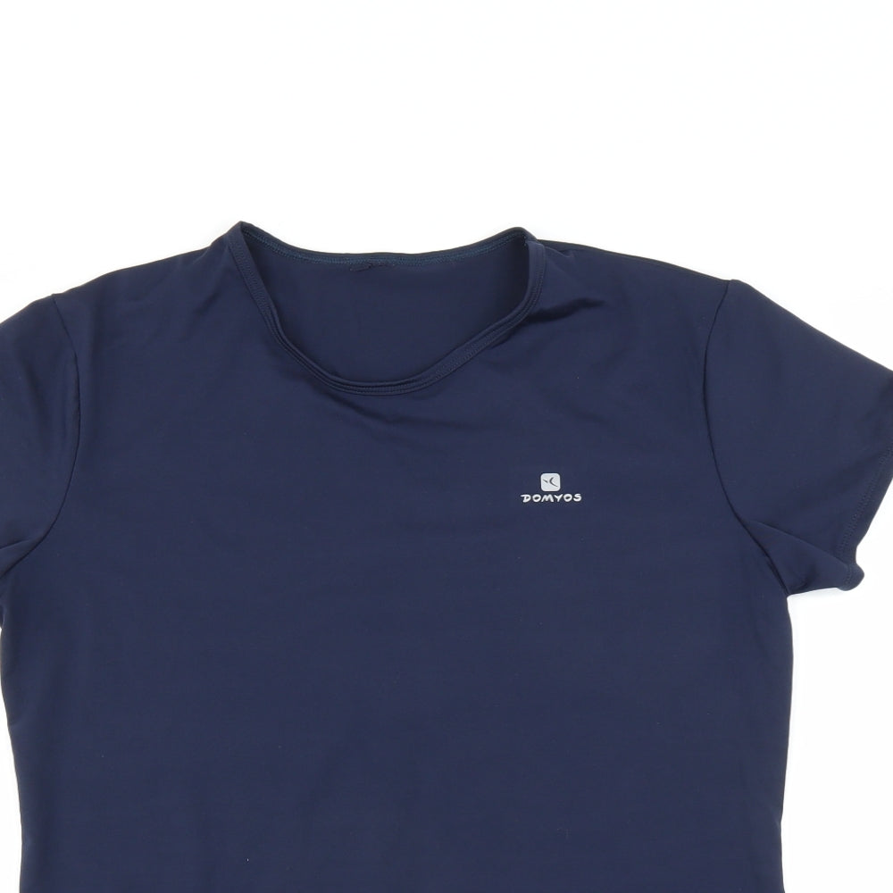 Preloved DOMYOS Womens Blue   Basic T-Shirt - Detail