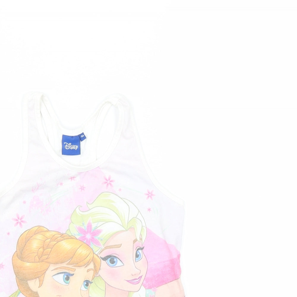 Disney Girls White   Basic Tank Size 10 Years  - frozen