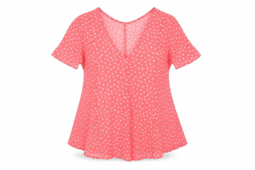 NEXT Womens Pink   Basic Blouse Size 6  - star pattern sheer