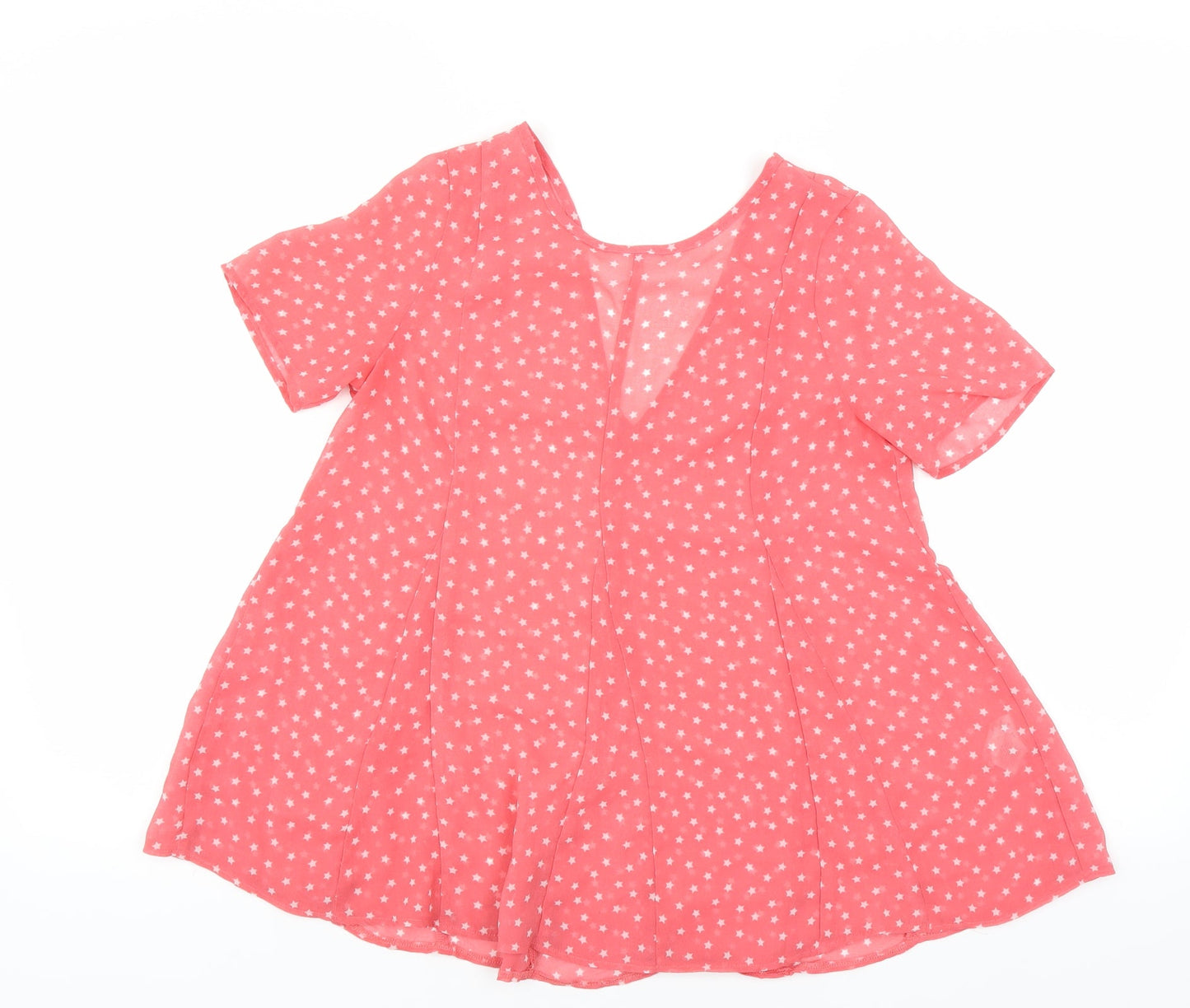 NEXT Womens Pink   Basic Blouse Size 6  - star pattern sheer