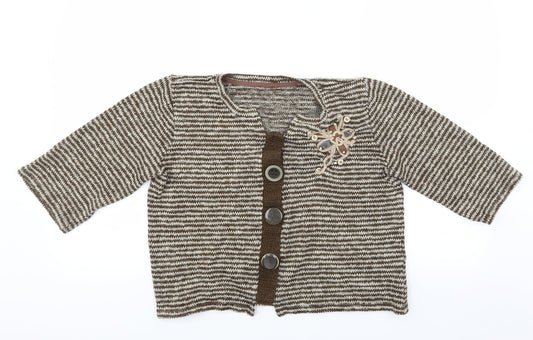 Marks and Spencer Womens Brown Striped  Pullover Jumper Size XL