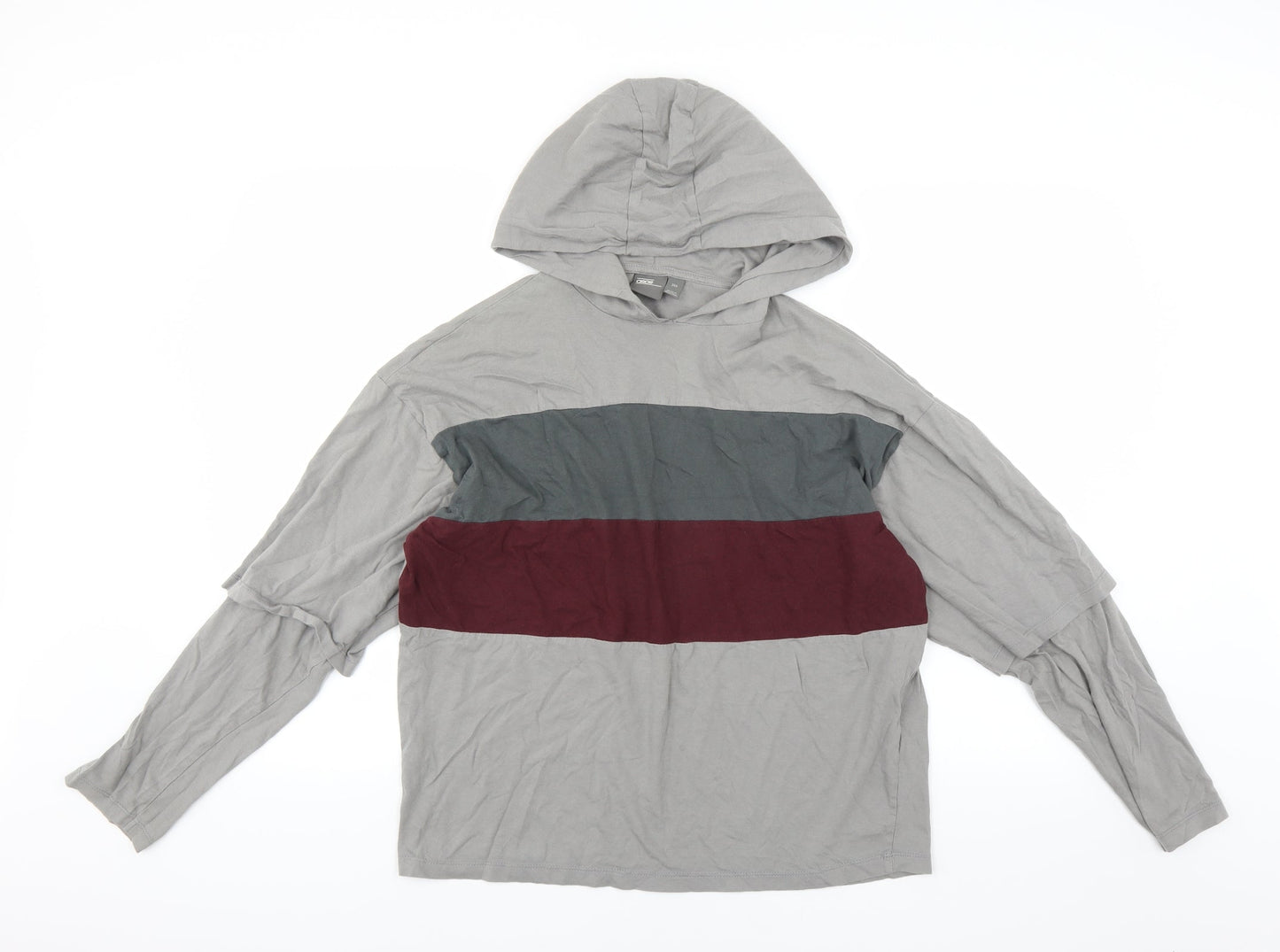 ASOS Mens Grey   Pullover Hoodie Size XS  - 2XS