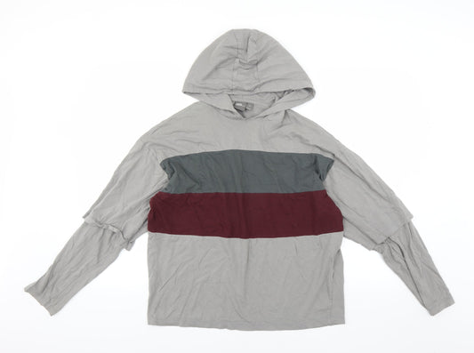 ASOS Mens Grey   Pullover Hoodie Size XS  - 2XS