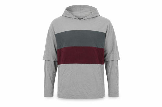 Front view of ASOS men’s grey pullover hoodie, size XS, - 2xs
